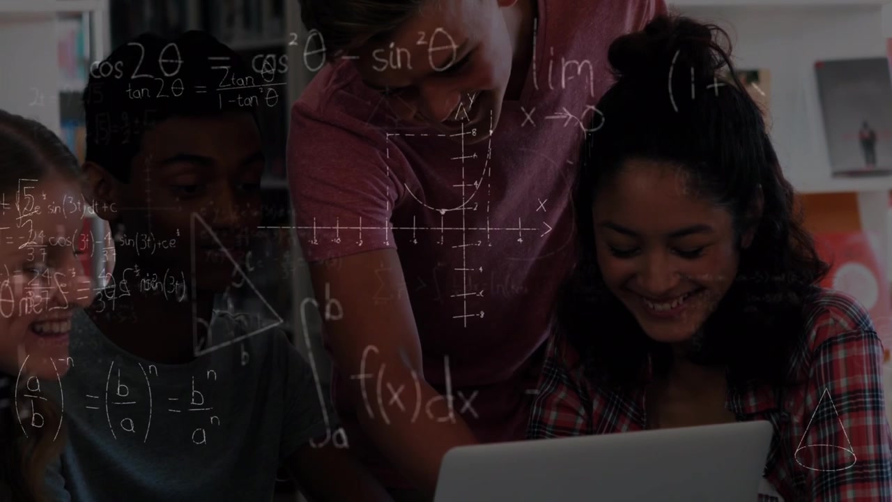 Animation of mathematical equations over schoolchildren using laptop