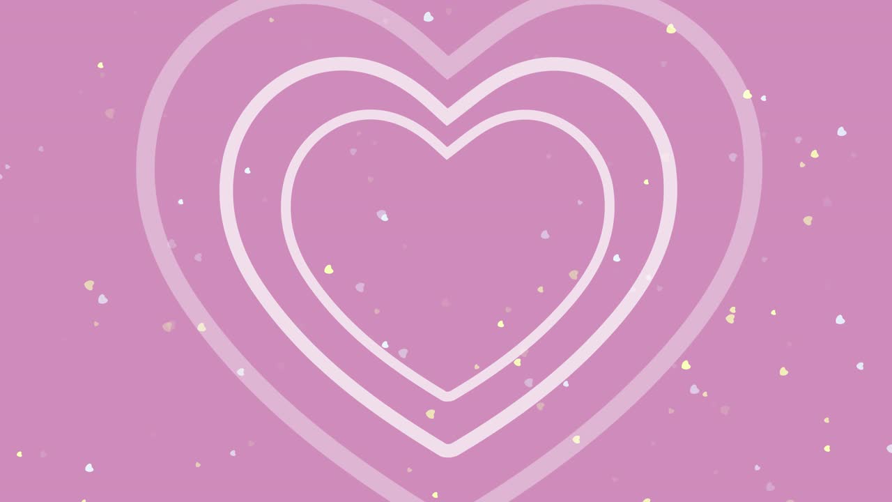 Cuore 3D volante, sfondo di San Valentino, bokeh a forma di cuore, sfondo rosa sfocato, forma di cuore