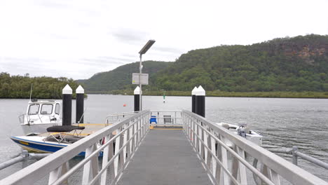 boat jetty on the hawkesbury river in the small town of spencer, australia
