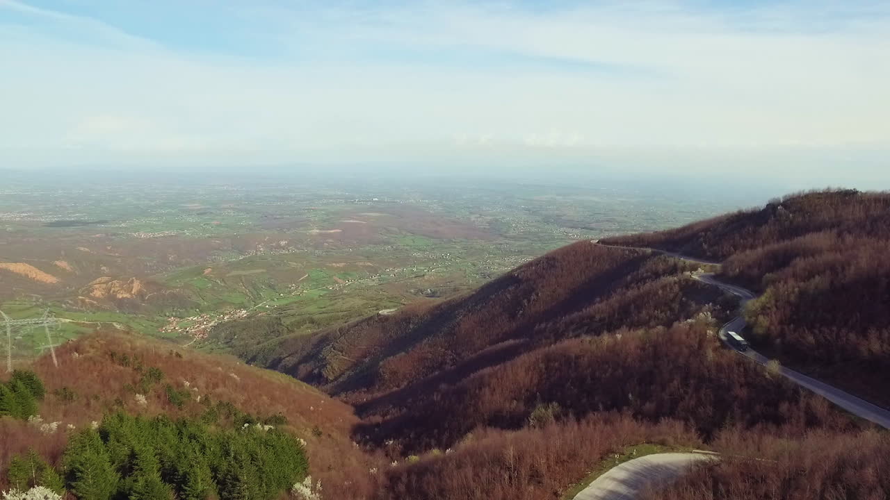 Aerial view of the mountains in Kosovo