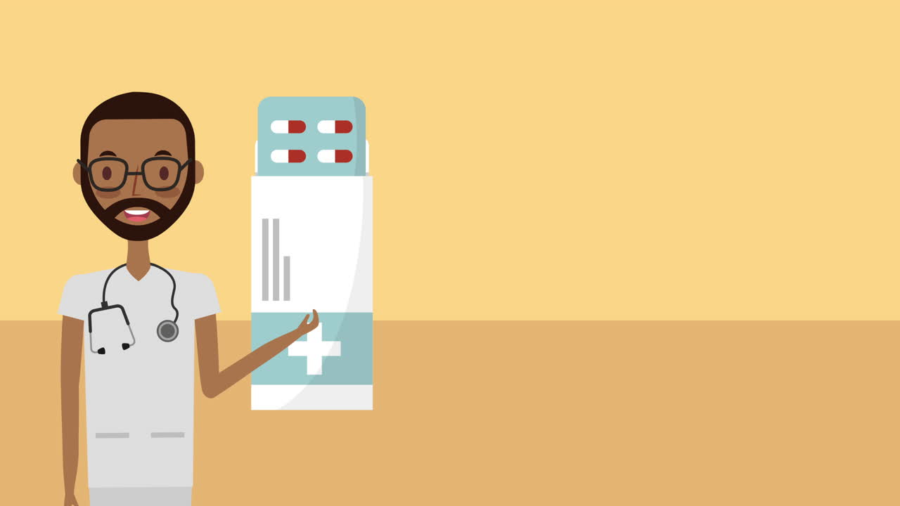 animación de personajes médicos profesionales