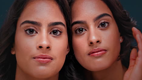 two smiling women portrait