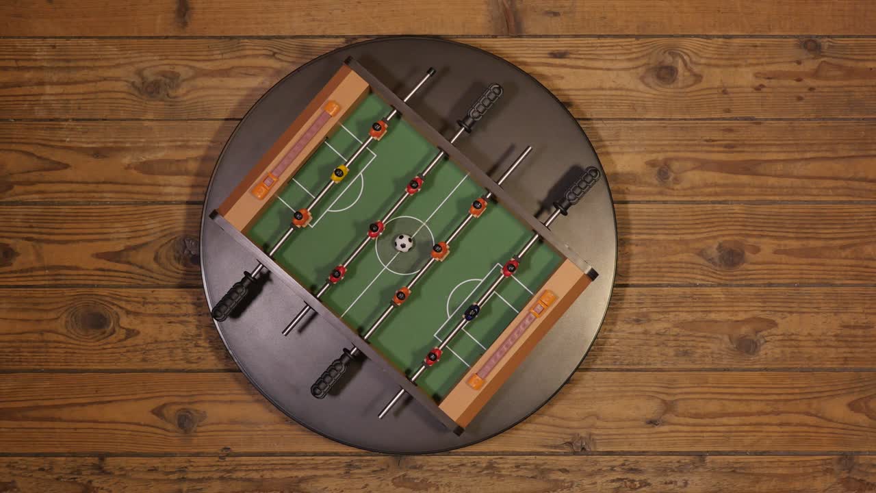 fútbol giratorio juego de mesa de fútbol de arriba hacia abajo vista de pájaro