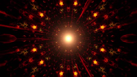 energía de luz brillante en el patrón orgánico simétrico fondo del túnel rojo