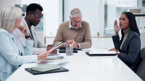 diverse team collaborating in a business meeting