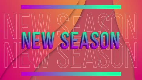 Animation-of-new-season-text-over-shapes-on-red-background