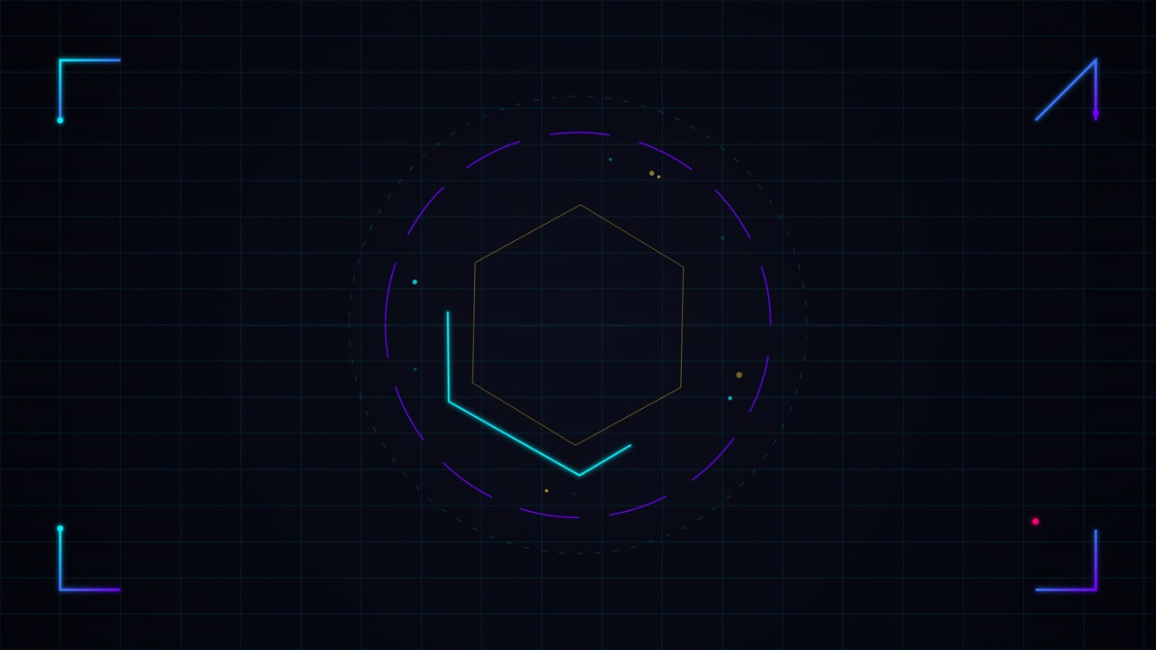 Futuristic Digital Hexagon Interface Animation