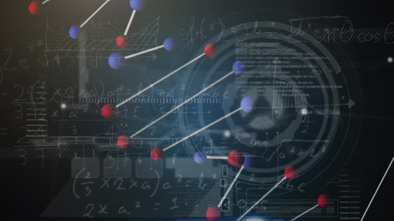 데이터 처리의 애니메이션, 검은색 배경의 dna