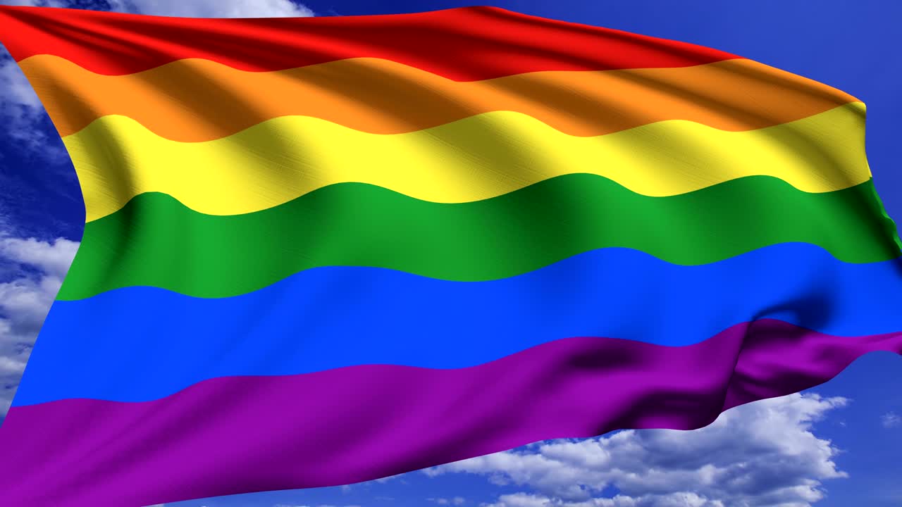 la bandera del orgullo lgbt (en bucle, canal alfa)