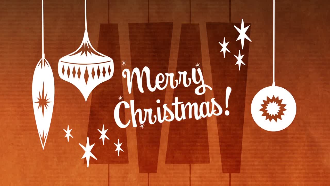 texto de feliz navidad con decoración navideña 4k