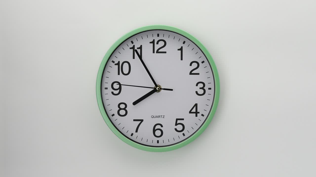Quartz wall clock on a white background. One of the wall clock series.