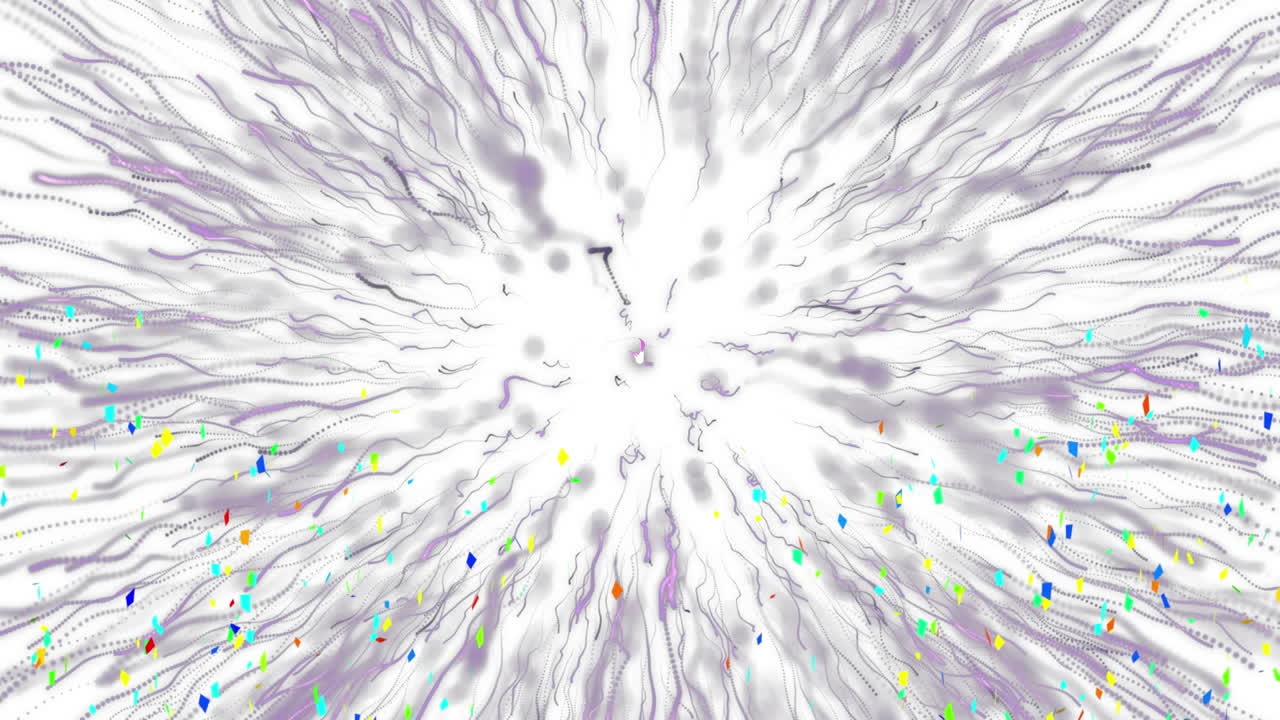 ⁇ 색 바탕에 폭발하는 분홍색 불꽃놀이의 애니메이션