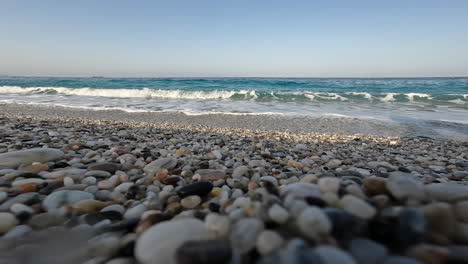 pebble sea shore low angle shot