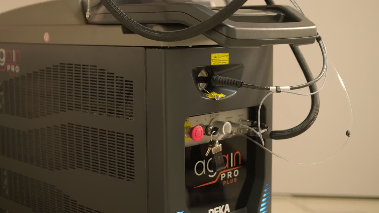 Close-up of DEKA Again Pro Plus Laser Machine in Clinic