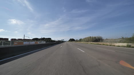 driving on the empty highway during lockdown near montpellier france sunny day