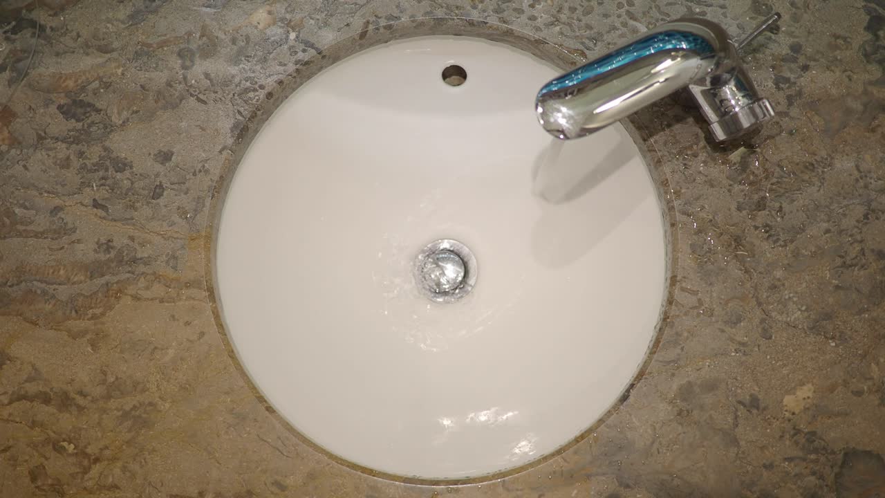 Overhead View of a Bathroom Sink