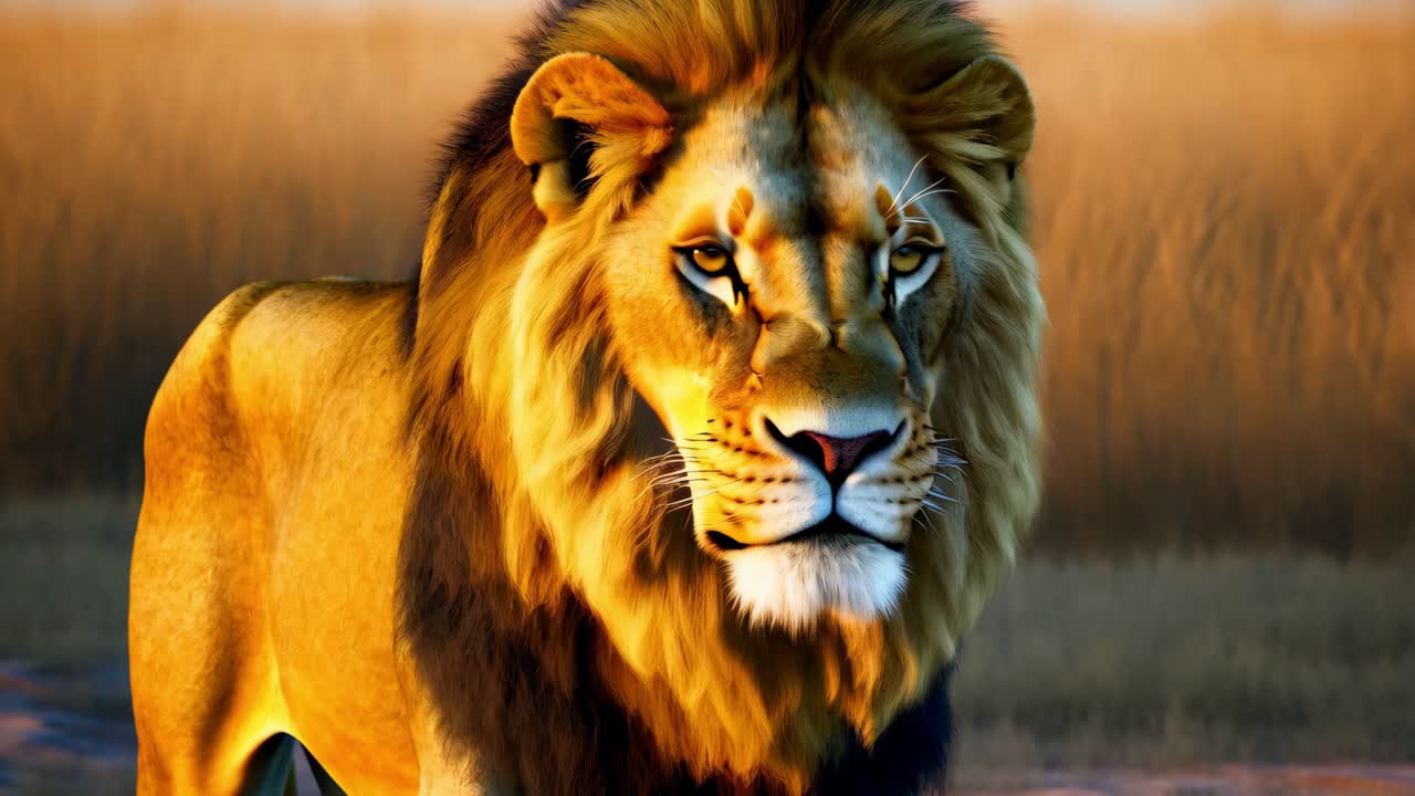 majestuoso león en la sabana africana