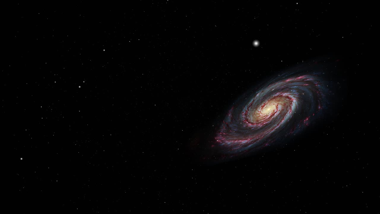 4k 은하계는 공간의 어 ⁇  속에서 움직입니다.