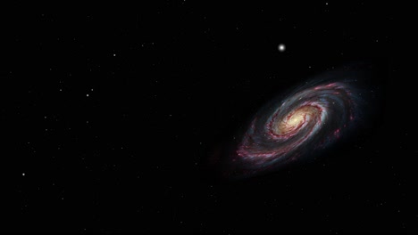 4k a galaxy moving in the darkness in space