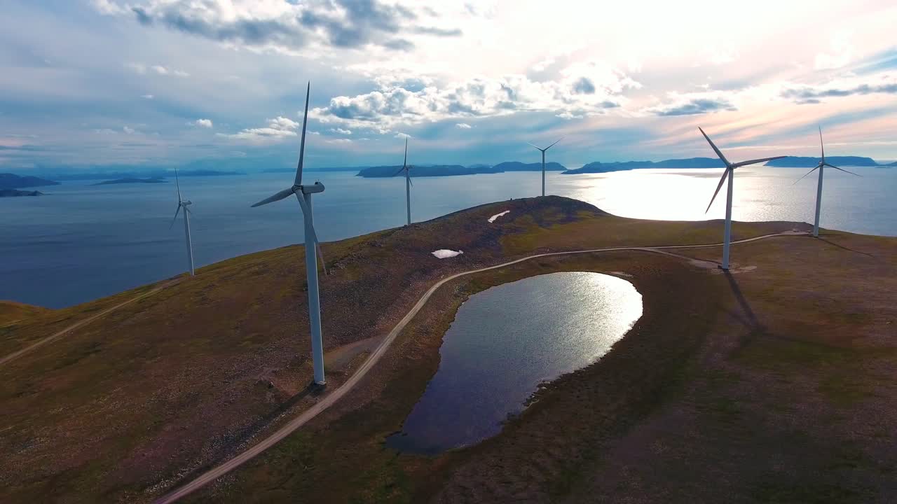 Windmills for electric power production Havoygavelen windmill park Norway