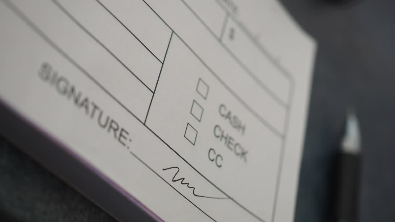 Close-up of Receipt Book, Calculator, and Pen on Office Desk