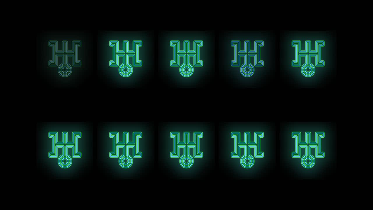 японская иконка с неоновым светом