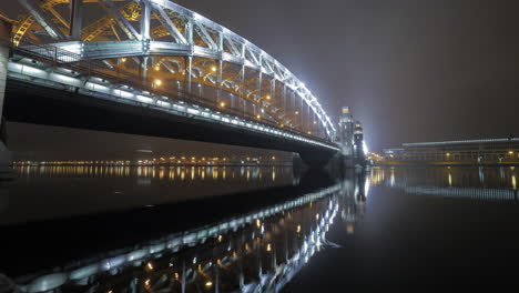 timelapse of peter the great or bolsheohtinskiy bridge in st petersburg