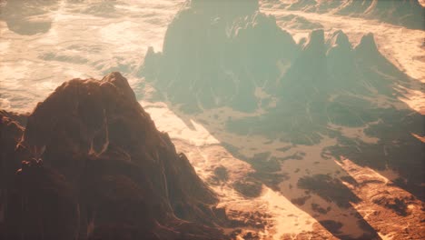 an aerial drone shot of the red rocks canyon