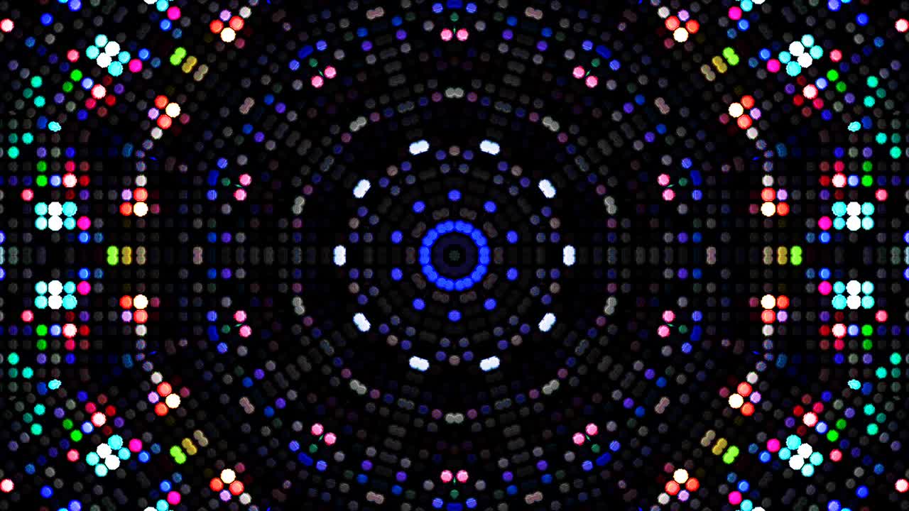 hermoso caleidoscopio abstracto que brilla, una luz radiante que regula los movimientos sutiles