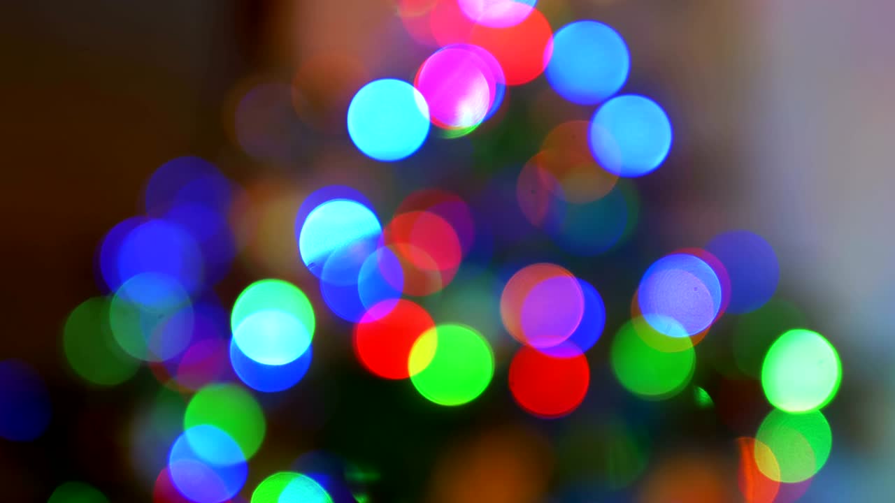 luces de colores bokeh en 4k