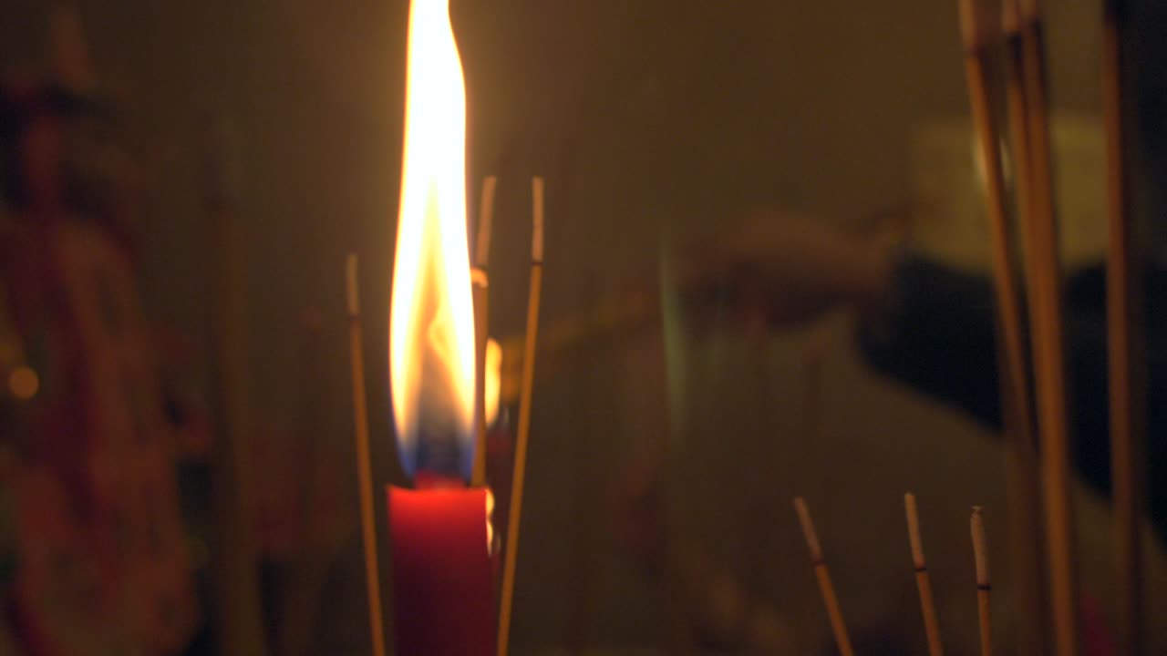 촛불 굽기 홍콩 사원