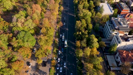 aerial view over charles de gaulle square and lake herastrau, autumn, bucharest, romania