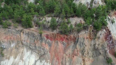 closed quarry from arial view in hungary