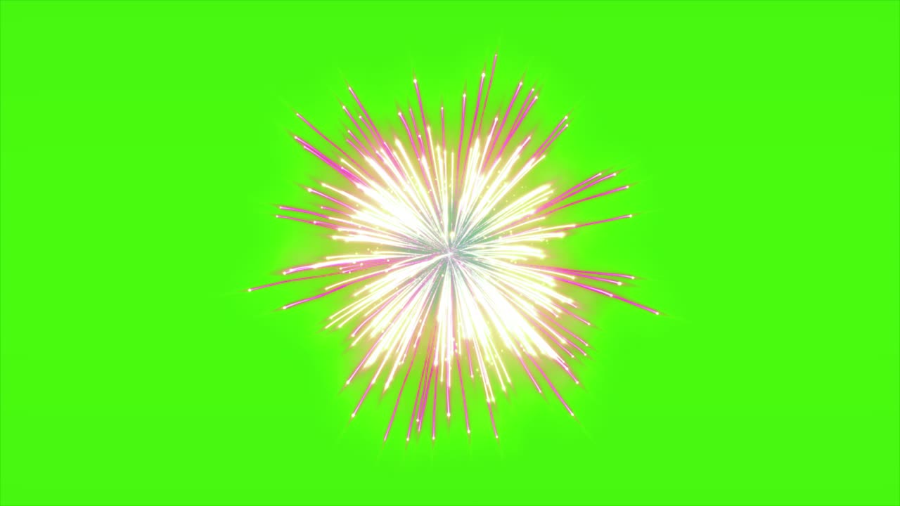 Fireworks Display on Green Screen