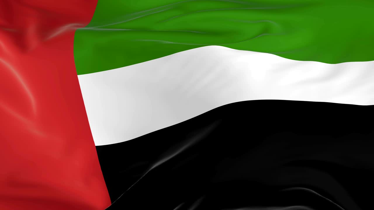 ondeando una bandera en bucle como fondo de los emiratos árabes unidos