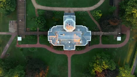 top down aerial of monticello in charlottesville virginia