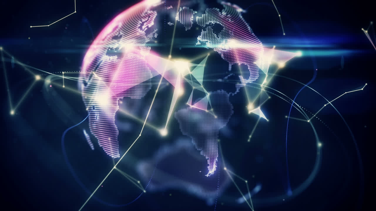 Animation of network of connections over globe