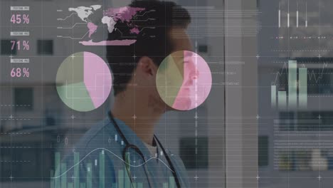 Animación-Del-Procesamiento-De-Datos-Financieros-Sobre-Un-Médico-Caucásico