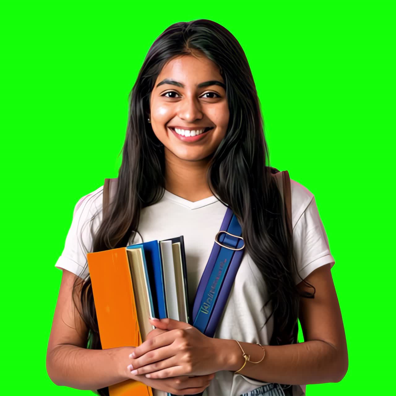 Animazione di giovane studente indiano, video 4K trasparente, green screen