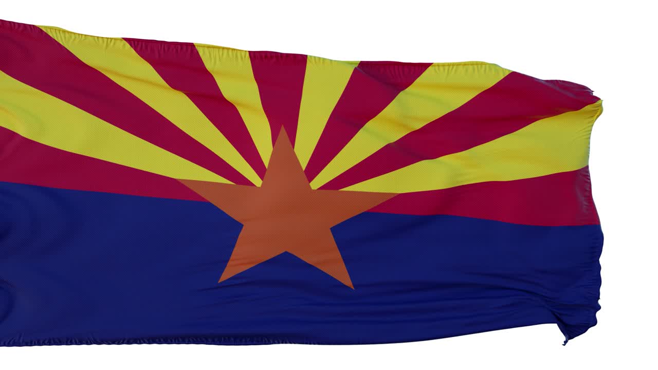 bandera de arizona aislada animación realista. bucle sin costuras, 4k