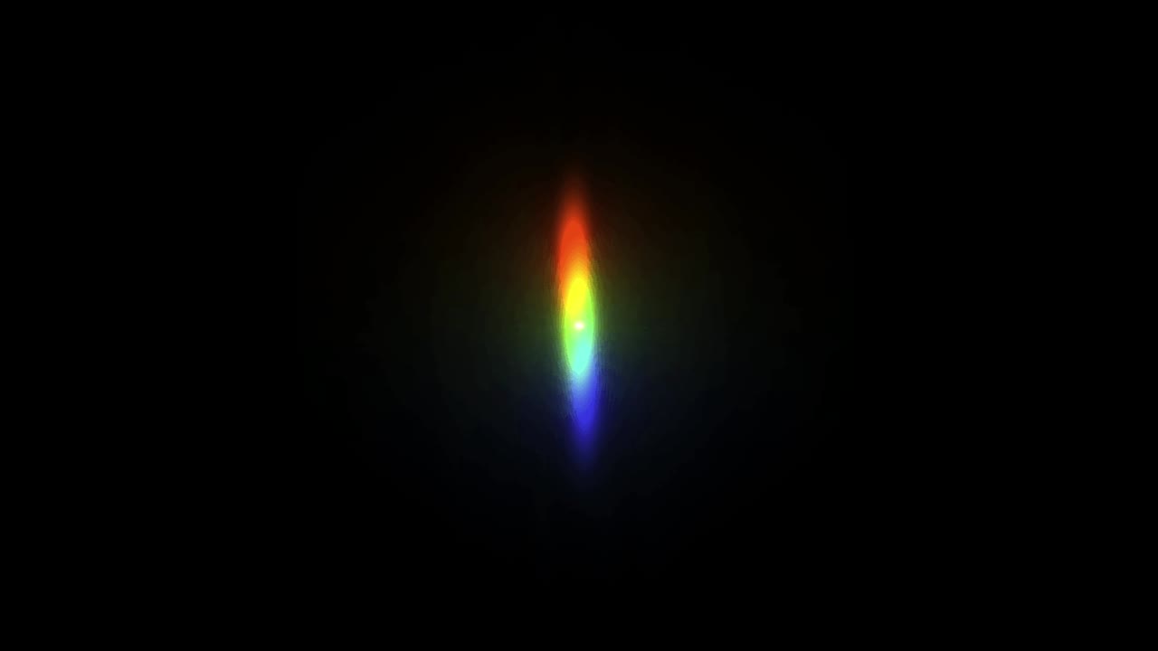 animación de fuga de luz colorida aislado en fondo negro.