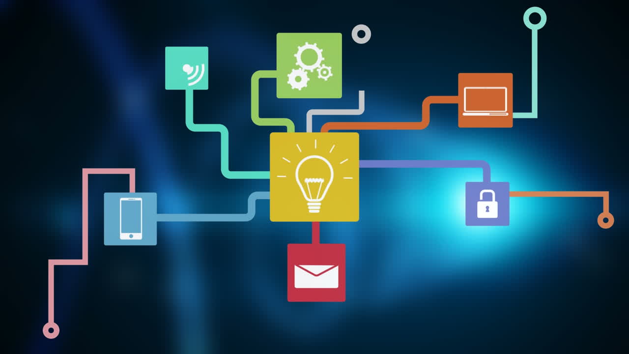 Animation of colored network of connections