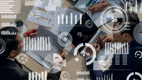 creative visual of business data analyzing technology