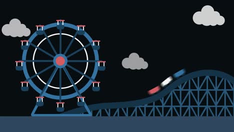 Ferris-wheel-and-a-roller-coaster