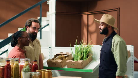 shoppers at nearby zero waste green shop