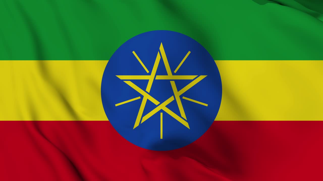 Animazione fluida della bandiera dell'Etiopia che sventola