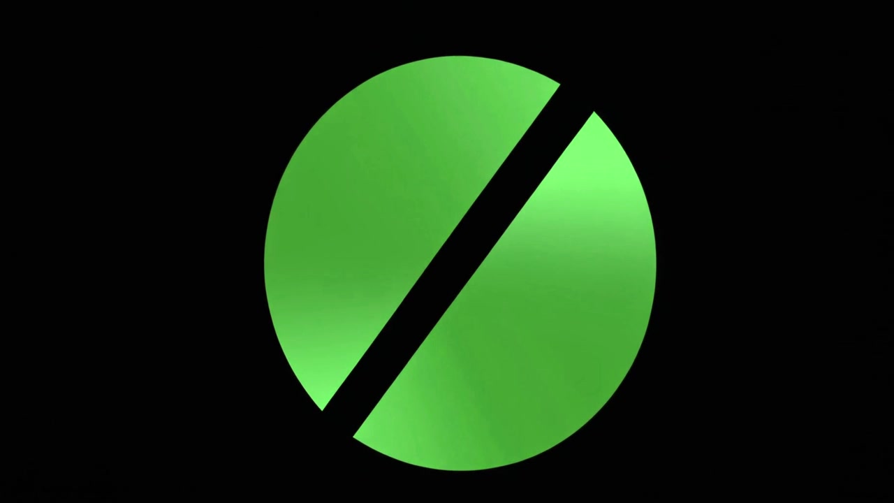 Abstract Green Circle Animation Transforming on Black Background