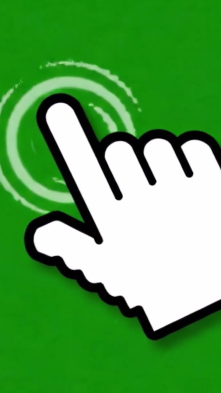 A Dynamic Interaction: Exploring a Vibrant Green Background with a Stylized Cursor and Gesture Indicating Digital Engagement
