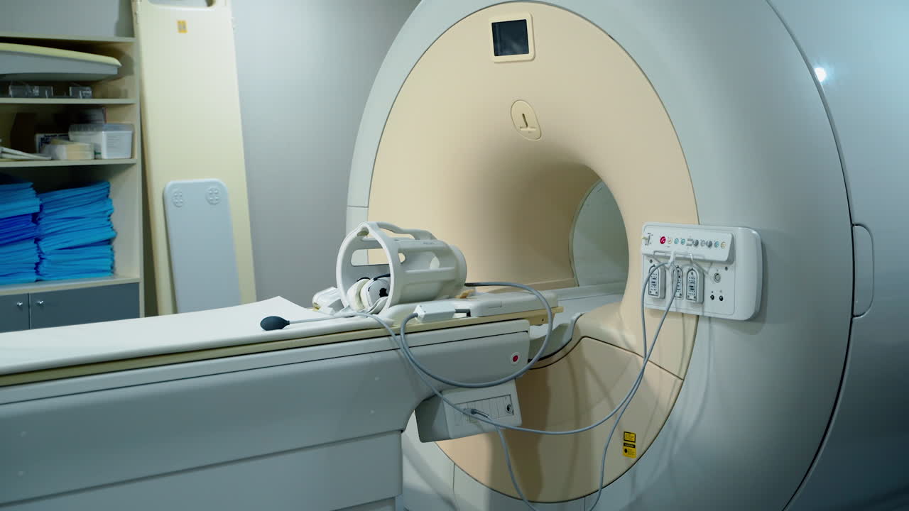 MRI scanner at hospital. Magnetic resonance imaging scan in hospital