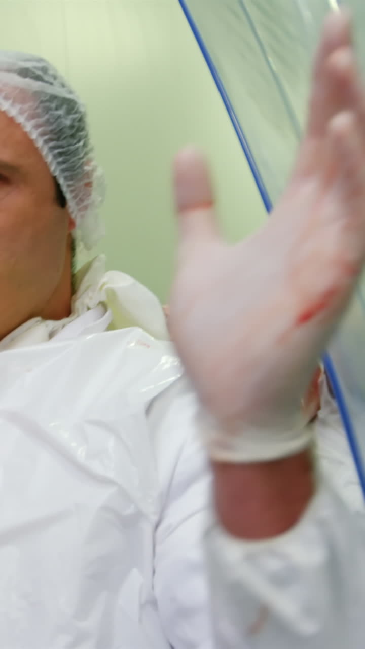 equipo de carniceros que transportan carne